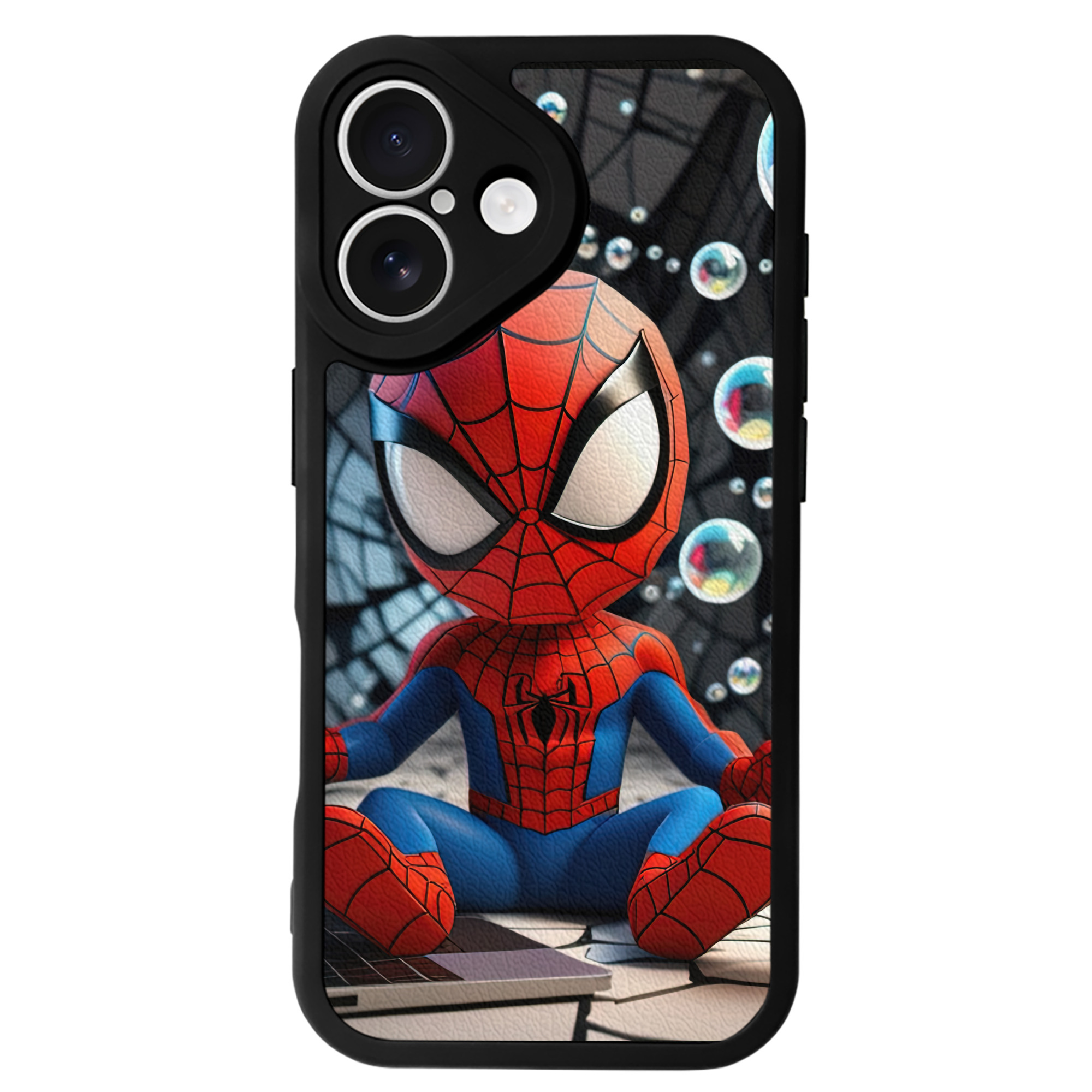 （画像用） Spider Man スパイダーマン 【iPhone 16シリーズ対応】シリコンスマホケース（レザー調） 材質：シリコン